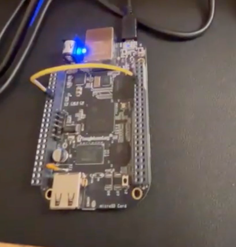 BeagleBone Black with jumper wire on P8/P9 headers and USB power