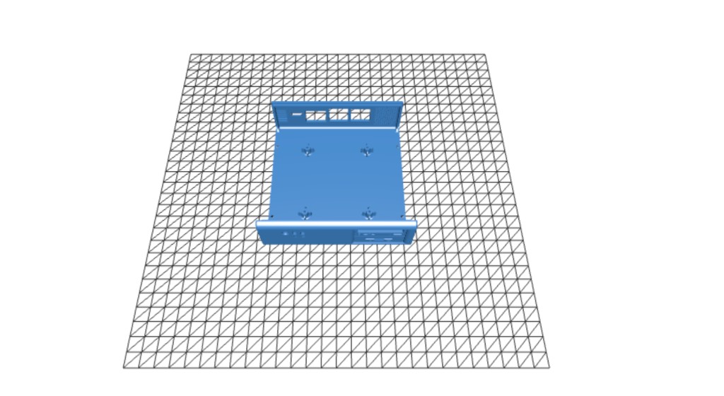 CAD render: Tiny PC bottom case