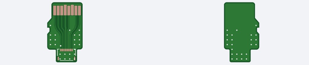 MicroSD adapter PCB top and bottom views